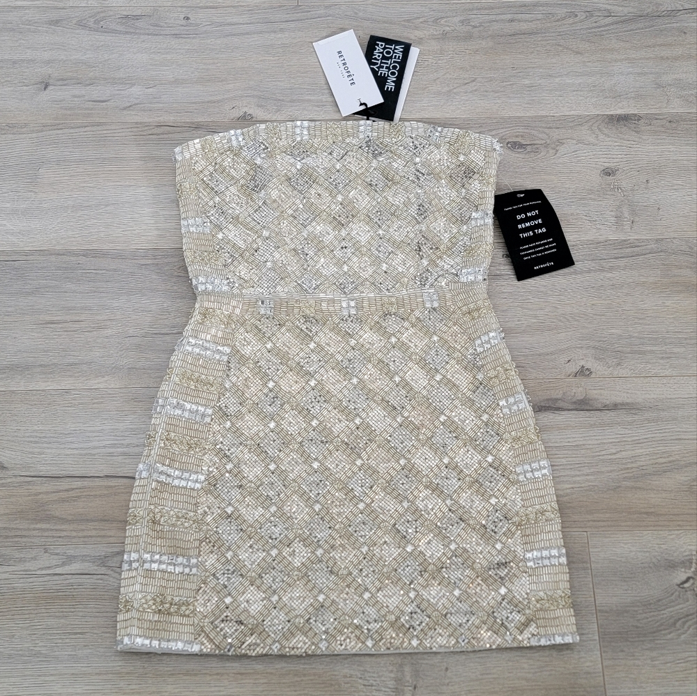 Retrofete Silver Mini Dress - Picture 6 of 13